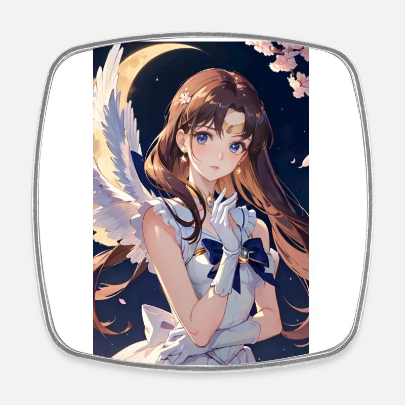 Anime angel - Square fridge magnet - white