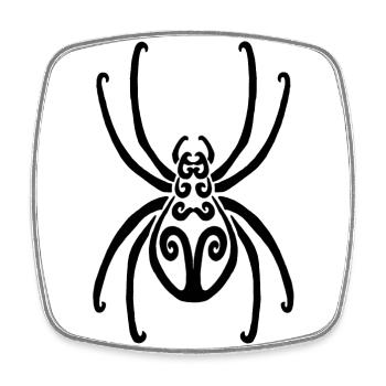 Araignée noire - Magnet carré - blanc - Devant