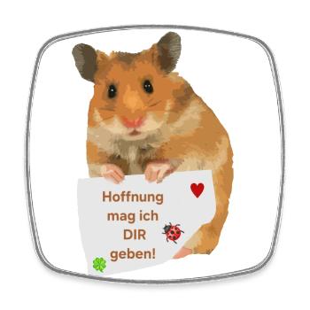 Hamster Zettel Hoffnung Hoffnungsträger - Viereckiger Kühlschrankmagnet - Weiß - Vorne