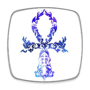 Cosmic Ankh - Indigo Version - Viereckiger Kühlschrankmagnet - Weiß - Vorne