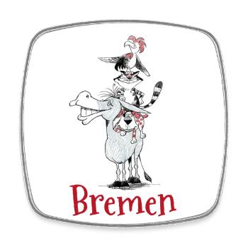 Musiciens de Brême - Magnet carré - blanc - Devant