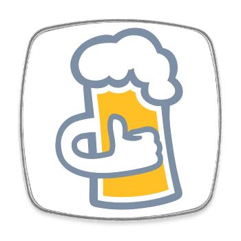 Bière (pouce levé) - Magnet carré - blanc - Devant