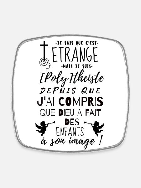 etrange polytheisme - Magnet carré - blanc