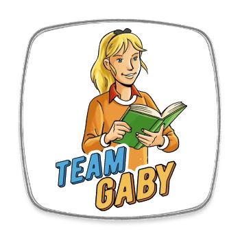 TKKG Team Gaby Glockner - Viereckiger Kühlschrankmagnet - Weiß - Vorne