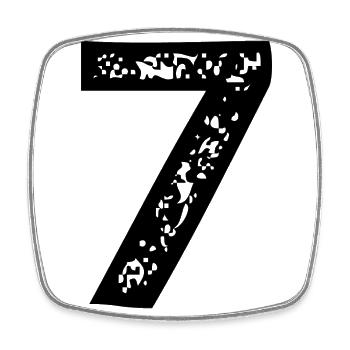 Maillot numéro 7 - Magnet carré - blanc - Devant