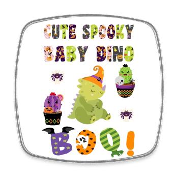 Cute Spooky Baby Dino Halloween Boo 3 - Square fridge magnet - white - Front