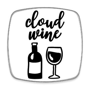 Cloud Wine Weinglas Weinflasche Weinliebhaber - Viereckiger Kühlschrankmagnet - Weiß - Vorne