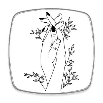 Growing hands full of love - Square fridge magnet - white - Front