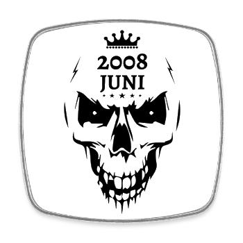 Juni 2008 Totenkopf - Viereckiger Kühlschrankmagnet - Weiß - Vorne