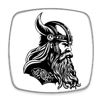 Viking Helmet Warrior Viking - Square fridge magnet - white - Front