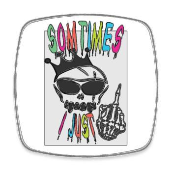 cool and funny anti social design - Square fridge magnet - white - Front