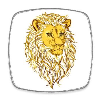 Lion's head - Square fridge magnet - white - Front