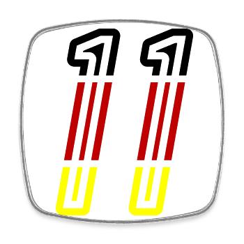 11 Symbole numérique Allemagne - Magnet carré - blanc - Devant