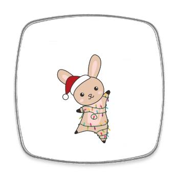 Hase fröhliche Weihnachten Winter Tiere Hasen - Viereckiger Kühlschrankmagnet - Weiß - Vorne