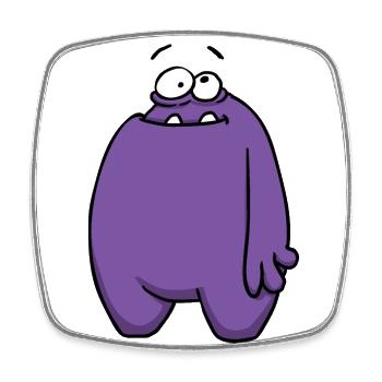 PlumBoo totale - Square fridge magnet - white - Front