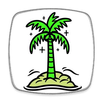 Icône de Palm Island Été - Magnet carré - blanc - Devant