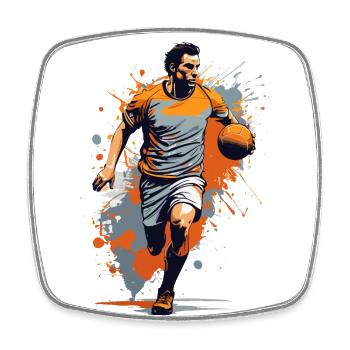 Handball Player Streetwear Iconic Style Design - Square fridge magnet - white - Front
