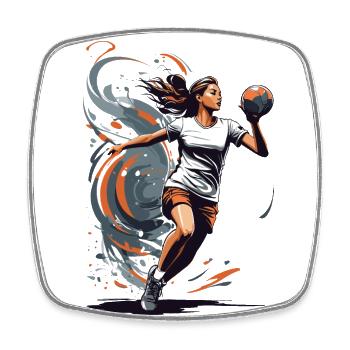 Joueur de handball streetwear Un style iconique - Magnet carré - blanc - Devant