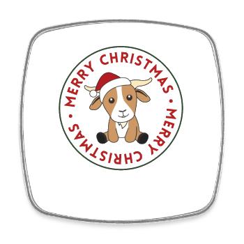 Ziege Weihnachten Ziegen Winter Tiere - Viereckiger Kühlschrankmagnet - Weiß - Vorne