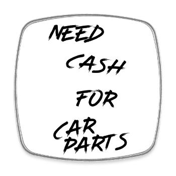 car_parts - Magnet carré - blanc - Devant