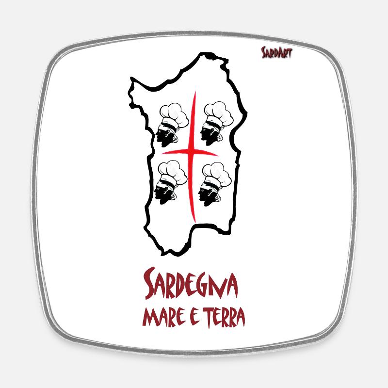 Sardegna - Mare e Terra - Square fridge magnet - white