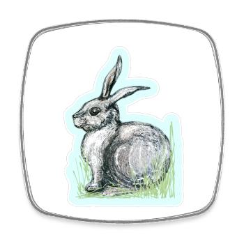Hare - Square fridge magnet - white - Front