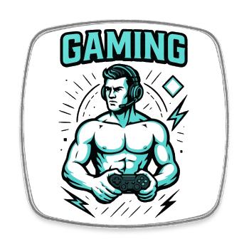 Le Musclé du Pixel - Magnet carré - blanc - Devant