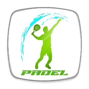 Padel - Magnet carré - blanc - Devant