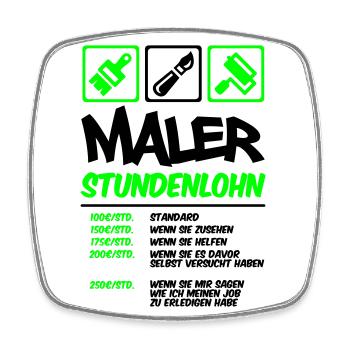 Farbe änderbar | Maler Stundenlohn - Viereckiger Kühlschrankmagnet - Weiß - Vorne