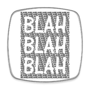 Blah Blah Blah - Viereckiger Kühlschrankmagnet - Weiß - Vorne