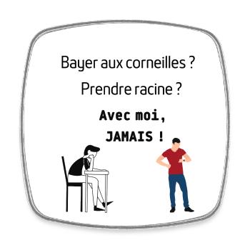 Cadeau prof de français humour - Magnet carré - blanc - Devant