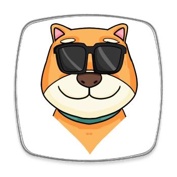 Shiba Inu chien cool - Magnet carré - blanc - Devant