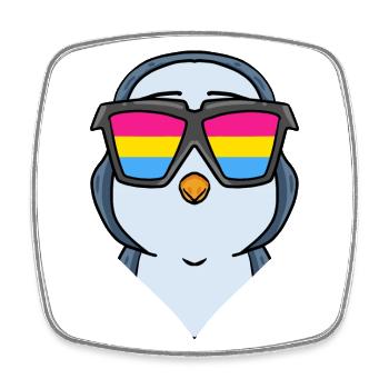 Pansexual Penguin Gift - Square fridge magnet - white - Front