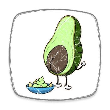 Vegan Vegetarian Avocado Sauce Dip I Gift - Square fridge magnet - white - Front