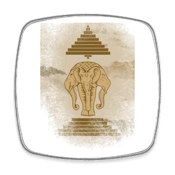 Laos Laote Laoten Elefant Alte Flagge I Geschenk - Viereckiger Kühlschrankmagnet - Weiß - Vorne