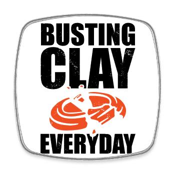 Clay pigeon shooting - Square fridge magnet - white - Front