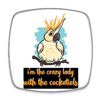 Cockatiels - Square fridge magnet - white - Front
