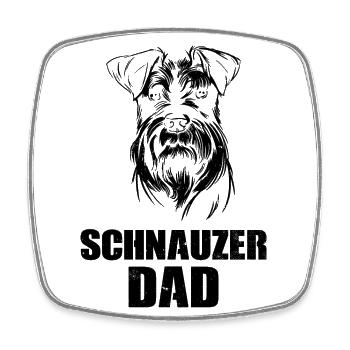 Schnauzer Hund - Viereckiger Kühlschrankmagnet - Weiß - Vorne