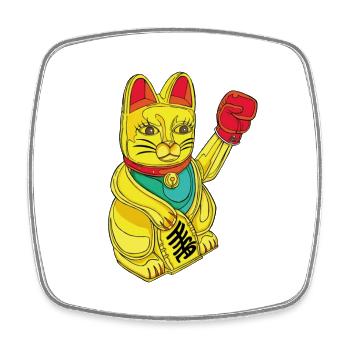 BOXKATZE - Viereckiger Kühlschrankmagnet - Weiß - Vorne