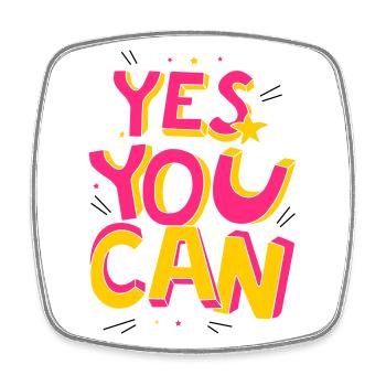 Yes you can - Square fridge magnet - white - Front