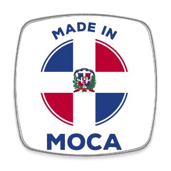 Moca - Magnet carré - blanc - Devant