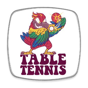 Ping Pong Perroquet Tenue Tennis de Table Oiseau - Magnet carré - blanc - Devant