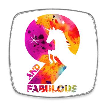 9. GEBURTSTAG EINHORN 9 AND FABULOUS - Viereckiger Kühlschrankmagnet - Weiß - Vorne