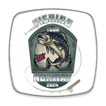 Norway Fishing Tour - 2024 - Viereckiger Kühlschrankmagnet - Weiß - Vorne