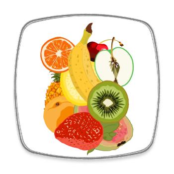 Fruit salad - Square fridge magnet - white - Front