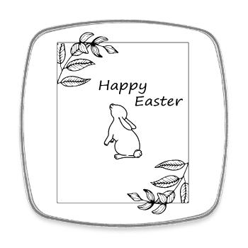 Frohe Ostern Geschenkidee Happy Easter - Viereckiger Kühlschrankmagnet - Weiß - Vorne