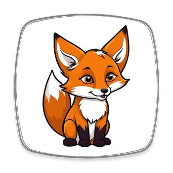 Fuchs Illustration - Viereckiger Kühlschrankmagnet - Weiß - Vorne