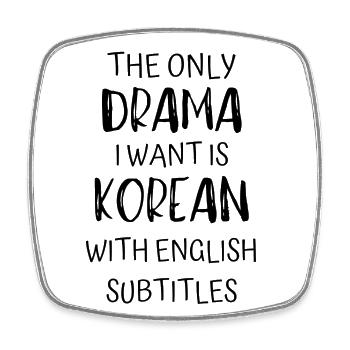 Subtitles - Viereckiger Kühlschrankmagnet - Weiß - Vorne