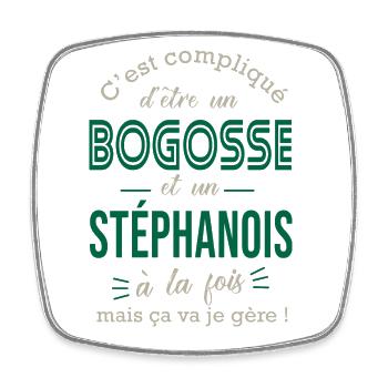 Stéphanois cadeau homme Saint étienne St étienne - Magnet carré - blanc - Devant