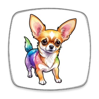 Chihuahua Watercolor - Square fridge magnet - white - Front